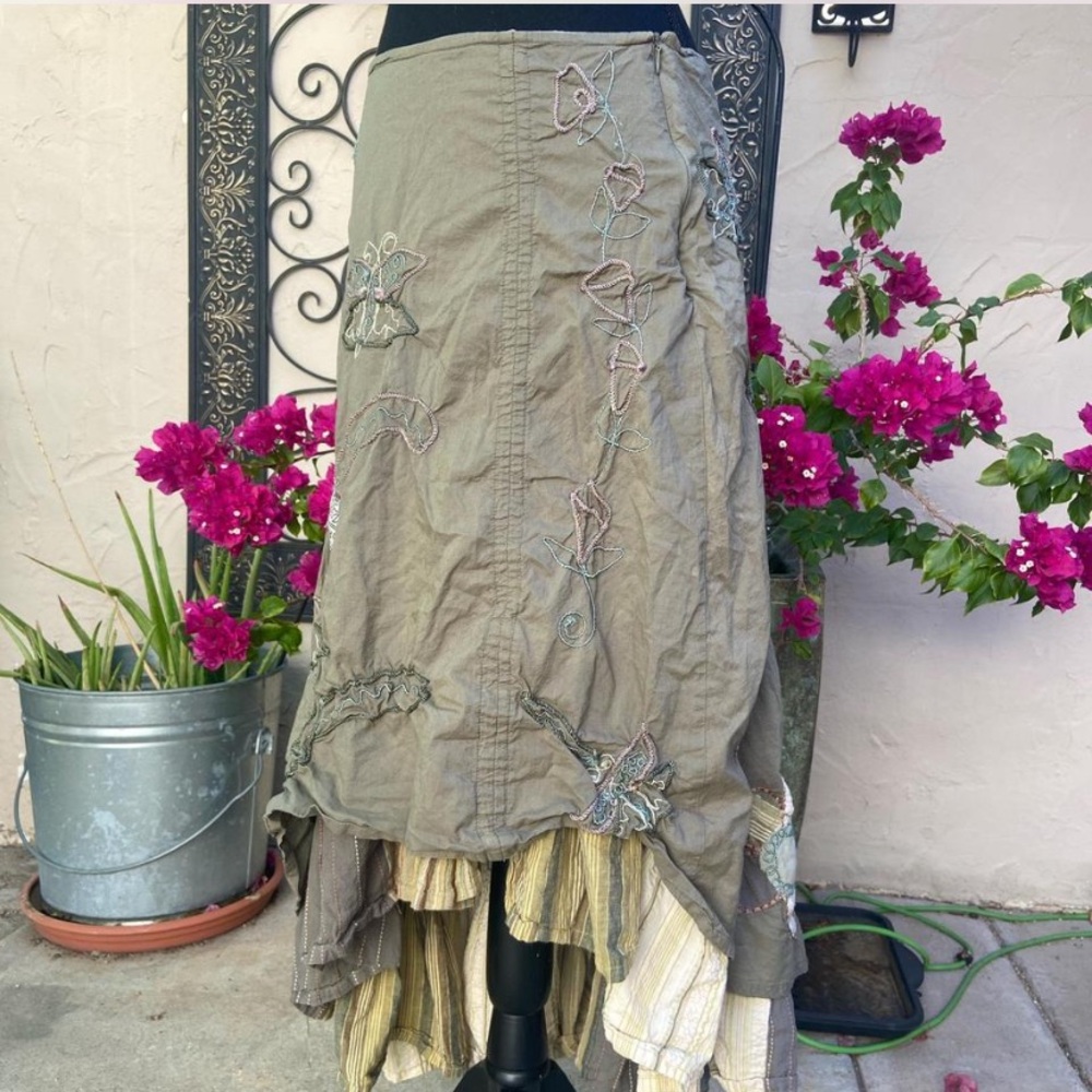 Bohemian Embroidered Maxi Skirt
